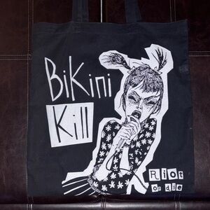 “Bikini Kill” Port Authority Black and White Graphic Tote